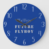 Future Flyboy Military Personalisiert Große Wanduhr (Vorderseite)