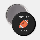 Future Football Star Custom Black Magnet (Vorderseite/Rückseite)