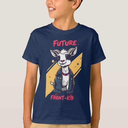 Future Frint-Front-Kid - Cool Goat Playground Punk T-Shirt (Vorderseite)