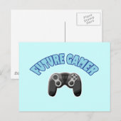 Future Gamer - Blue & Controller Postkarte (Vorne/Hinten)