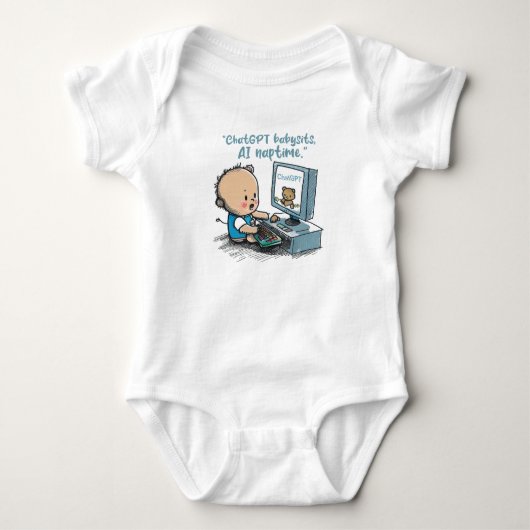 "Future Genius: AI Powered" Funny Baby Geschenke B Strampler (Vorderseite)