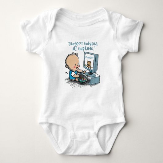 "Future Genius: AI Powered" Funny Baby Geschenke Baby Strampler (Vorderseite)