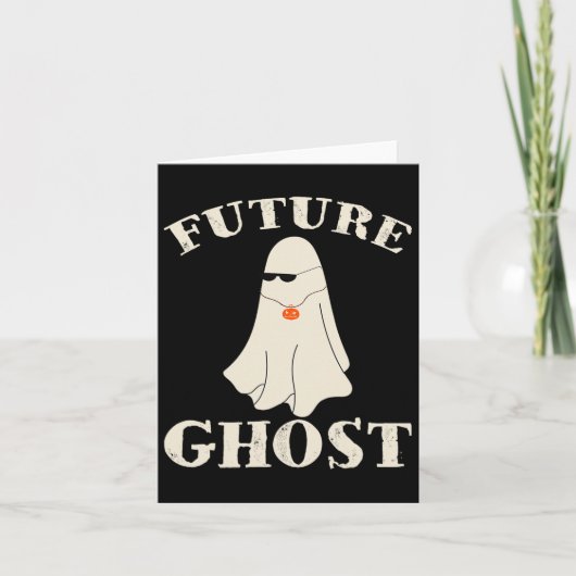 Future Ghost Funny Last Minute Retro Halloween Cos Karte (Vorderseite)