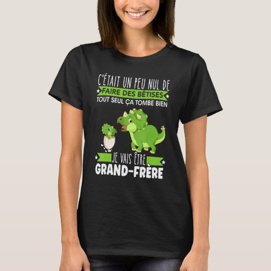 Future Gift Big Brother Announcement Dinosaur Gift T-Shirt (Vorderseite)