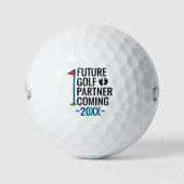 Future Golf Partner - Neue Baby-Ankündigung Golfball (Vorderseite)