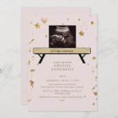 Future Gymnast Ultrasound Blush Baby Dusche Einladung (Vorne/Hinten)