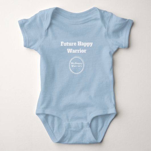 Future Happy Warrior Baby Bodysuit - Blau Baby Strampler (Vorderseite)
