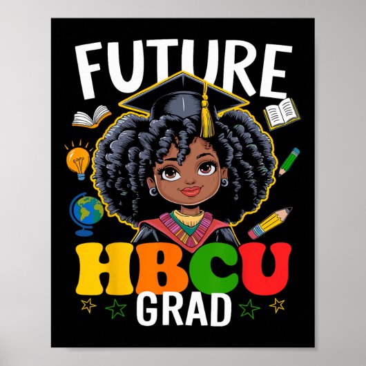 Future Hbcu Grad Afro Kinder Schwarze Geschichte M Poster (Vorne)