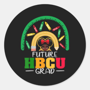 Future Hbcu Grad Black Girl Abschluss Hbcu 2 Runder Aufkleber