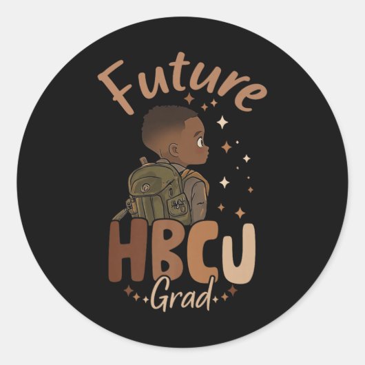 Future Hbcu Grad Black History Month Boy Graduatio Runder Aufkleber (Vorderseite)