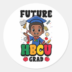 Future Hbcu Grad Boy Black History Uni Graduat Runder Aufkleber