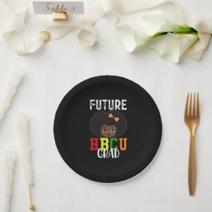 Future HBCU Grad Girl Abschluss Black Uni Pappteller