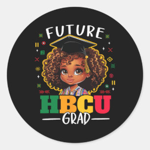 Future Hbcu Grad Kids Black Girl Afro Black Histor Runder Aufkleber