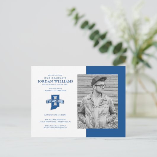 Future Indiana Staat Graduate Ankündigungspostkarte (Stehend Vorderseite)