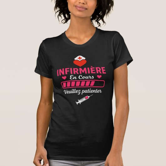 Future Infirmière Étudiante Infirmière En Cours T-Shirt (Vorderseite)