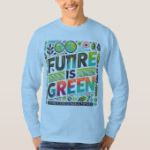 Future Is Green — Eco Pop Typography T-Shirt (Vorderseite)
