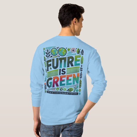 Future Is Green — Eco Pop Typography T-Shirt (Schwarz voll)