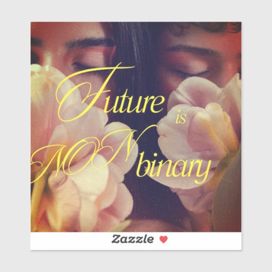 Future is Non-binary Floral Sticker (Blatt)