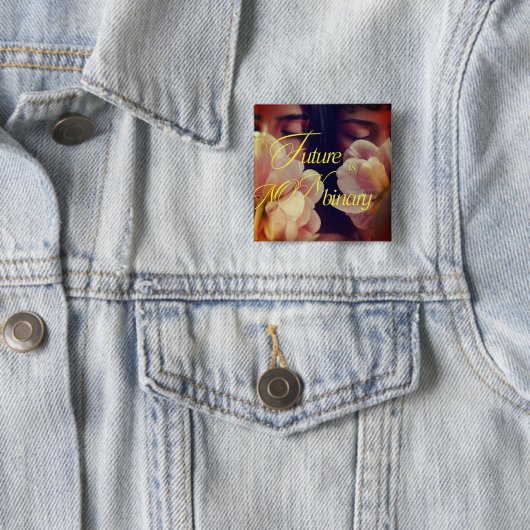 Future is Non-binary Floral Sticker Button (Beispiel)