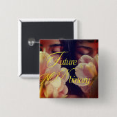 Future is Non-binary Floral Sticker Button (Vorne & Hinten)