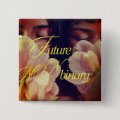 Future is Non-binary Floral Sticker Button (Vorderseite)