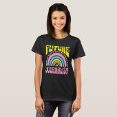 Future Journalist Bright Retro Rainbow Journalists T-Shirt (Vorne ganz)