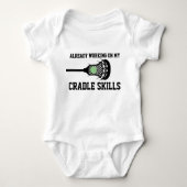 Future Lacrosse Player Baby Funny Cradle Skills Bb Baby Strampler (Vorderseite)