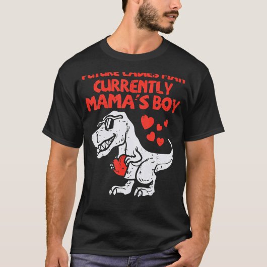 Future Ladies Man Mamas Boy Dino Toddler Boys Vale T-Shirt (Vorderseite)