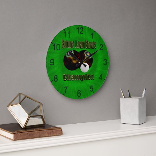Future Lawn Bowls Champion, Wall Clock Große Wanduhr (Büro)