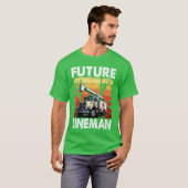 Future Lineman Bucketruck Kid Future Electric Cabl T-Shirt (Vorne ganz)