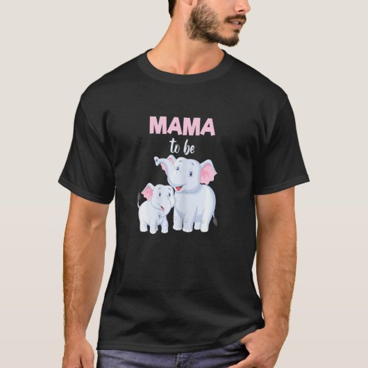 Future Mama Elephant Mama Baby Shower Girl T-Shirt (Vorderseite)