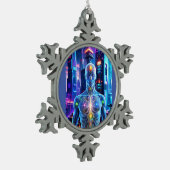 Future Man Schneeflocken Zinn-Ornament (Links)