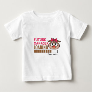 Future Manager Loading Funny Owl Birthday Girl Baby T-shirt