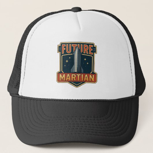 Future Martian Black Basic T - Shirt Truckerkappe (Vorderseite)