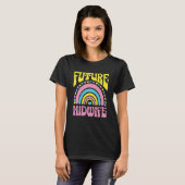 Future Midfrau Bright Retro Rainbow Midwifes Train T-Shirt (Vorne ganz)