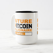 Future Millionaire Bitcoin Humor Cryptocurrency  Zweifarbige Tasse (Vorderseite Links)