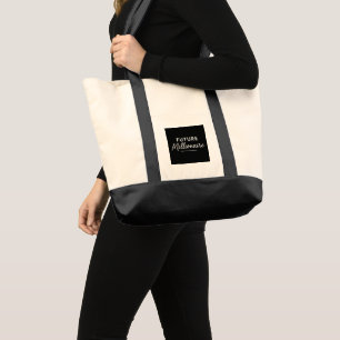 Future Millionaire Bold Black Typografy Modern Tragetasche