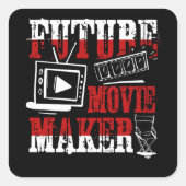 Future Movie Maker Quadratischer Aufkleber (Vorderseite)