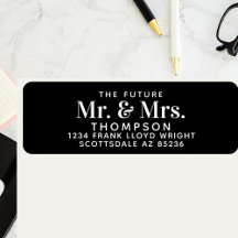 Future Mr and Mrs Black Wedding Return Address 