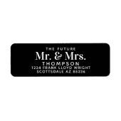 Future Mr. and Mrs Black Wedding Rücksendeadresse (Vorne)