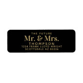 Future Mr. and Mrs Black Wedding Rücksendeadresse (Vorne)