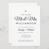 Future Mr. and Mrs. Chic Gold Engagement Party Einladung (Vorne/Hinten)