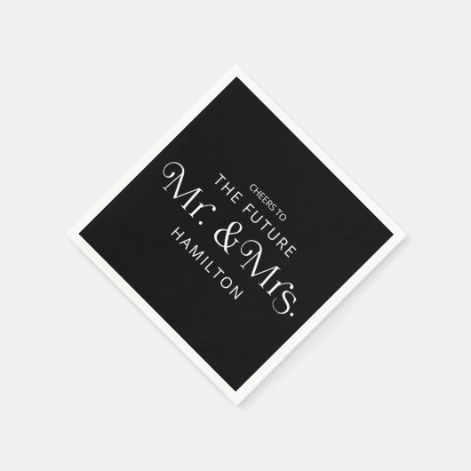 Future Mr. and Mrs Engagement Party Black Serviette (Ecke)