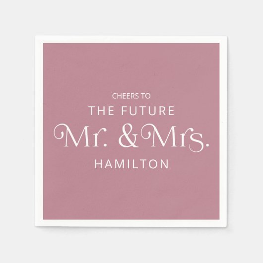Future Mr. and Mrs Engagement Party Dusty Pink Serviette (Vorderseite)