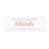 Future Mr. and Mrs. Rose Gold Rücksendeadresse Sti (Vorne)