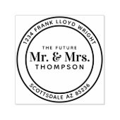 Future Mr. and Mrs Round Wedding Rücksendeadresse Permastempel (Design)