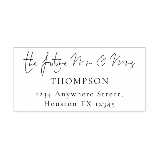 Future Mr. and Mrs. Script Name Rücksendeadresse Permastempel (Design)