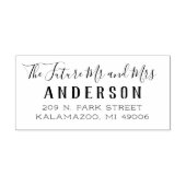 Future Mr. and Mrs. Script Wedding Rücksendeadress Gummistempel (Prägung)