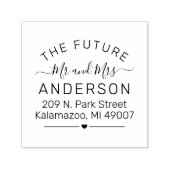 Future Mr. and Mrs. Script Wedding Rücksendeadress Permastempel (Design)