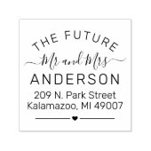 Future Mr. and Mrs. Script Wedding Rücksendeadress Permastempel (Design)